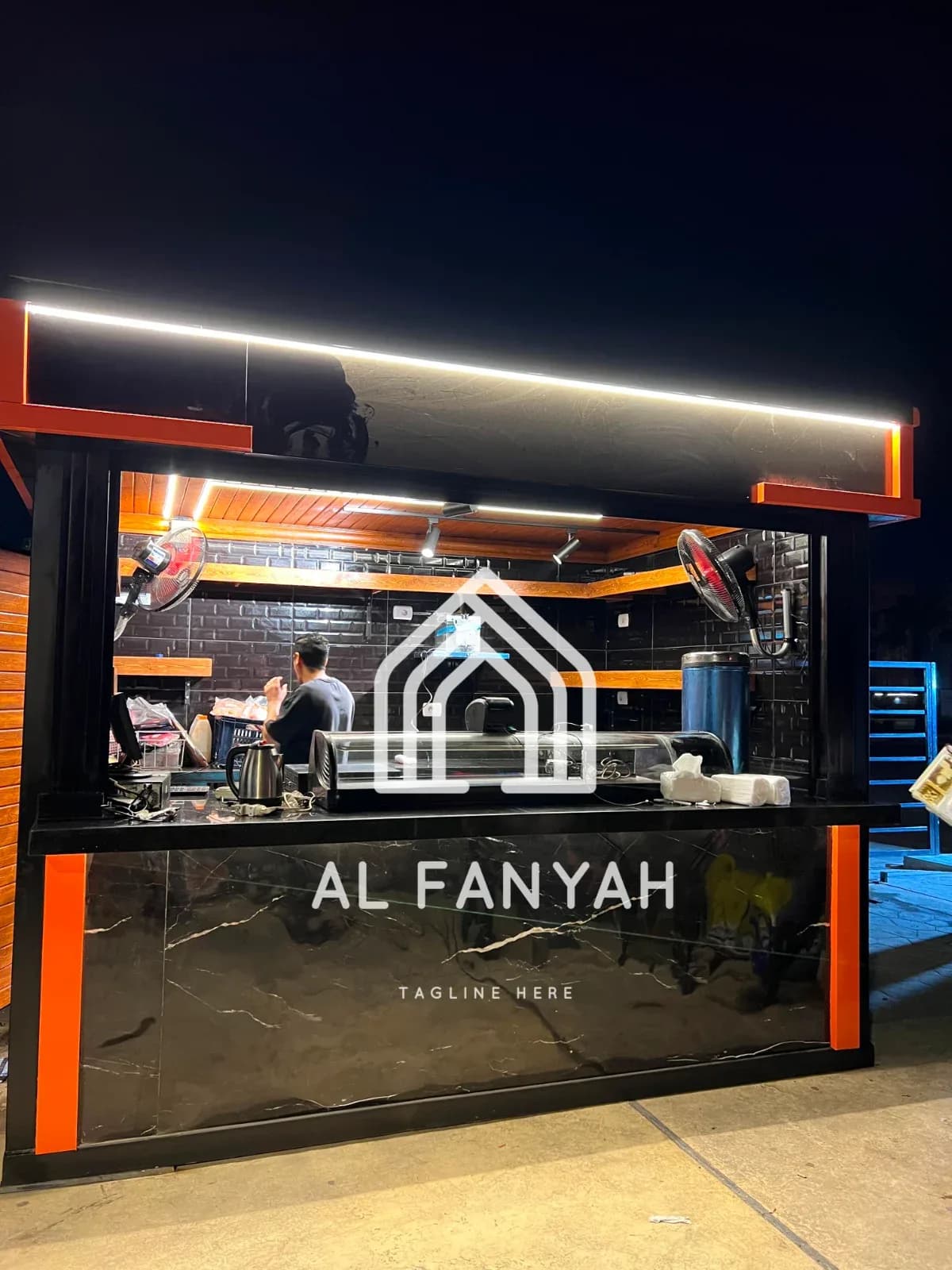 برتشن مطعم مستعمل 3×4 متر ساندويتش بانل بمطبخ – جاهز للتشغيل – صورة 1