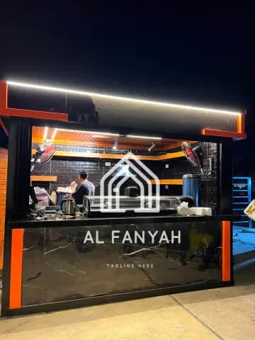 برتشن مطعم مستعمل 3×4 متر ساندويتش بانل بمطبخ – جاهز للتشغيل
