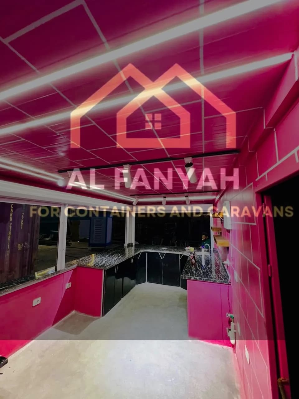 كرفان مطعم 3×6 متر بإضاءة LED وأسطح عمل وأرفف تخزين – صورة 4