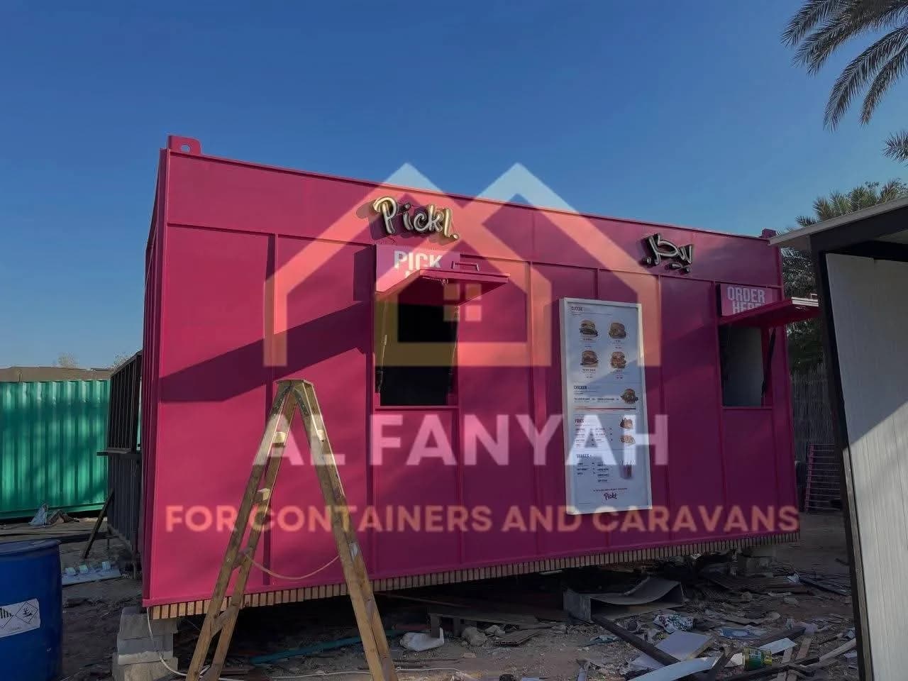 كرفان مطعم 3×6 متر ساندويتش بانل – تجهيز ديكور ومطبخ وتشطيب كامل – صورة 2