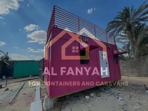 كرفان مطعم 3×6 متر ساندويتش بانل – تجهيز ديكور ومطبخ وتشطيب كامل