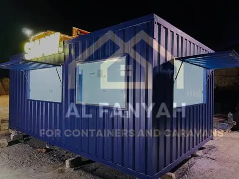 الشركة الفنية للكونتينرات والكرفانات كونتينر فود تراك بمقاس 3.5 × 6 متر، تصميم عصري وتشطيب عالي الجودة