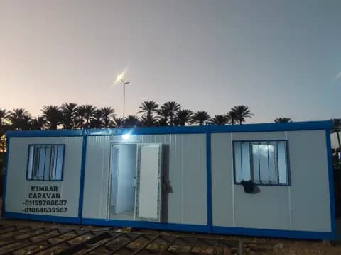 كرفان إداري 3×9 متر غرفتين وحمام وأوفيس – ساندويتش بانل صاج في صاج