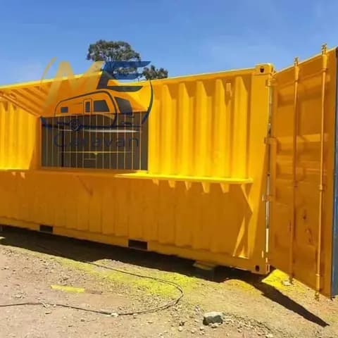 كونتينر مطعم 20 قدم مجهز بمطبخ وجاهز للتشغيل